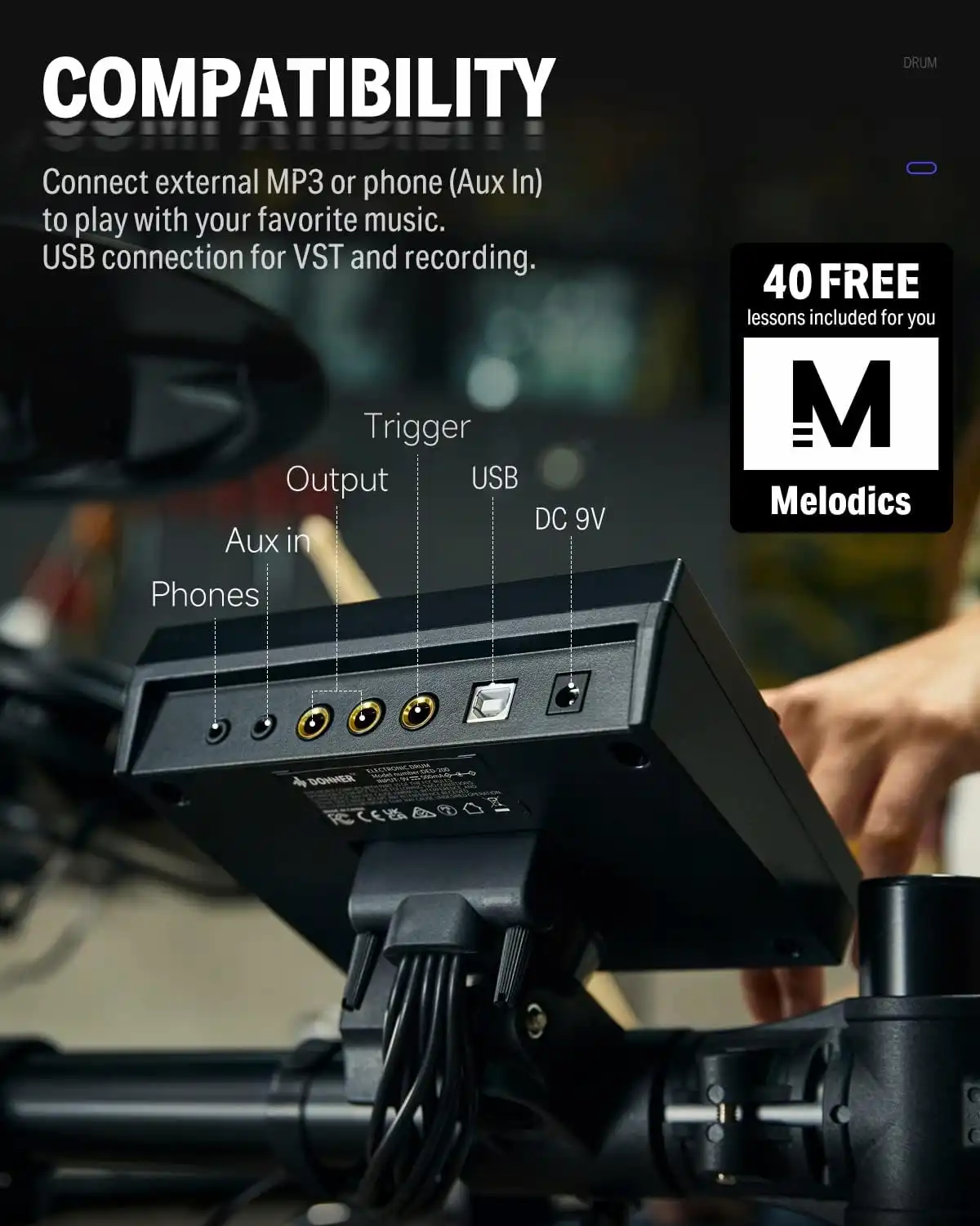 Compatibilidad de la batería Donner DED-200